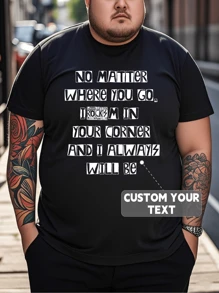 Customizable Personalized Text Men's Plus Size T-Shirt, Custom Graphic Design, Plus Size Men's Clothes Customization, Summer Loose Plus Size T-Shirt Customization, Upload Your Text/Birthday Wishes/What You Want To Say Team Uniform & Outdoor Apparel Customization Holiday Gift, Birthday Gift Customization, Men's Plus Size T-Shirt, T-Shirt Graphic Customization, Summer Men's Plus Size Top