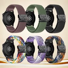 1 pieza Hebilla de paracaídas universal compatible con correas de reloj de 18mm, 20mm y 22mm, compatible con Sam Galaxy Watch 7 6 5 4 de 40mm y 44mm para mujer y hombre, correa de repuesto de bucle trenzado de liberación rápida compatible con relojes Garmin/HW Watch GT/Amazfit/Fossil, banda de reloj inteligente deportiva y transpirable de nailon
