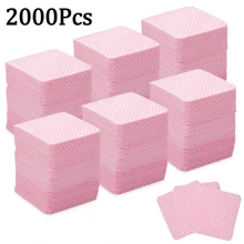 2000/1000/200pcs Nail Wipes - Professional Lint-Free Nail Polish Remover Pads, UV Gel Cleansing Tissues, Unscented Manicure Prep And Finish Nail Art Cleaning Tool(Pink)