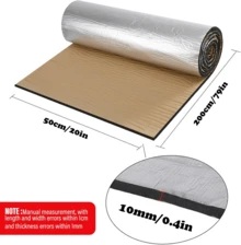 1 Roll 50*200cm Sound Deadening Roll Car Van Heat Insulation 10mm Thick Closed Cell Foam - Silver - View 2