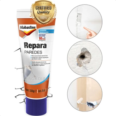 Repara Paredes 330g Massa de Reparo cor Branco - Alabastine - Massa Reparadora de Buracos na Parede