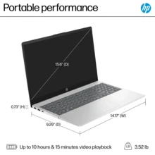 HP 15.6" HD Touchscreen Laptop For Business & Students, Intel Core I3-1215U, Up To 64GB RAM, Up To 2TB SSD, Intel UHD Graphics, Fast Charge, WiFi 6E, Numeric Keypad, Windows 11 Home In S Mode, Natural Silver