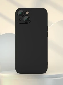 1 pieza Funda protectora a prueba de golpes de color negro, compatible con teléfonos inteligentes de la serie Apple, funda de teléfono móvil resistente a los golpes de color negro, diseño simplificado de unicolor con cubierta protectora de TPU, protección contra caídas, versión internacional, no la versión nacional - Negro - Ver 6