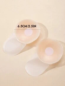 1 Pair Of Silicone Bras, Invisible Bra, Strapless Silicone Bra, Wedding Bra, Nipple Patch, Breathable Waterproof Bra, Women's Silicone Gathered Chest Patch, Popular Style - Yellow - View 12