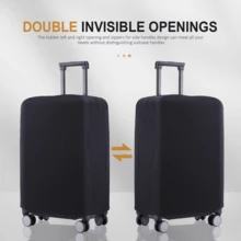 Thick, Wear-Resistant, Elastic, Solid Color, Minimalist Luggage Cover, Anti-Scratch, Suitable For 19-33 Inch Travel Suitcase, Suitable For Airport Check-In, Rolling Carry-On Graduation Bag For School School Accessories School Stuff - Black - View 3