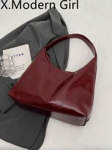 Vintage Pu Leather Shoulder Bag, Crossbody Bag, Ladies' Casual Tote Bag, Suitable For Commuting Work