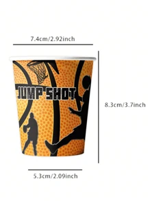 10pcs-Sport Theme Tableware Set For 10 Guests Basketball Disposable Paper Plate, Cake Box, Birthday Party Decoration, Gift Giving Party Decoration, Holiday Celebration Birthday Party Tea Party Wedding Birthday Gift Valentine's Day Home Office Party Exquisite Workmanship Fashionable Match Christmas Halloween