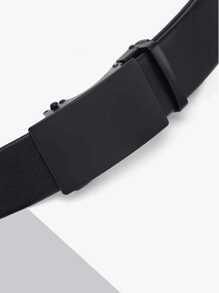 1 Pc Men's Black Leather Belt, Fashion Versatile Casual/Business Automatic Buckle Belt, Youth/Middle-Aged Litchi Texture Belt, Ideal Gift For Boyfriend/Elders, Suitable For Daily Life, Valentine's Day Gift