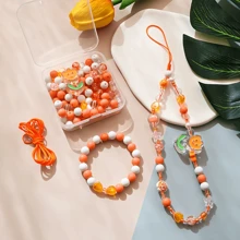 1 Set de accesorios de cuentas acrílicas de colores, fresco y lindo estilo universitario, adecuado para decoración en pulseras, llaveros, mochilas, accesorio de moda de verano, regalo encantador para amigos, manualidades con cuentas