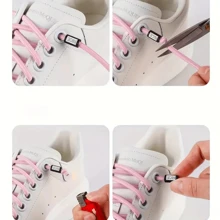 1 Pair Of Elastic No-Tie Shoelaces With Buckle - Multicolor, Quick-Lace System For Sneakers And Shoes, Durable Knit Fabric, Non-Fade, Easy To Use Shoelace Aid Tool