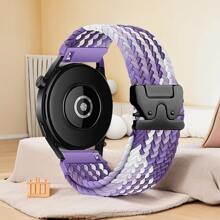 1 pieza Hebilla de paracaídas universal compatible con correas de reloj de 18mm, 20mm y 22mm, compatible con Sam Galaxy Watch 7 6 5 4 de 40mm y 44mm para mujer y hombre, correa de repuesto de bucle trenzado de liberación rápida compatible con relojes Garmin/HW Watch GT/Amazfit/Fossil, banda de reloj inteligente deportiva y transpirable de nailon