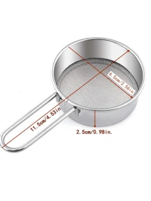 1pc Stainless Steel Mesh Flour Sifter With Handle, Suitable For Baking And Cooking - Multicolor - View 8