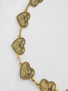 1pc Vintage Heart Design Waist Chain Dress Accessory For Women, Summer