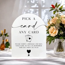 Please Sign Our Guest Book Sign For Wedding Playing Cards Guest Book Sign Wedding Signs, Acrylic Wedding Sign Pick A Card Sign For Wedding Ceremony, Modern Calligraphy Arch Acrylic Table Top Sign For Wedding Reception And Event Party Table