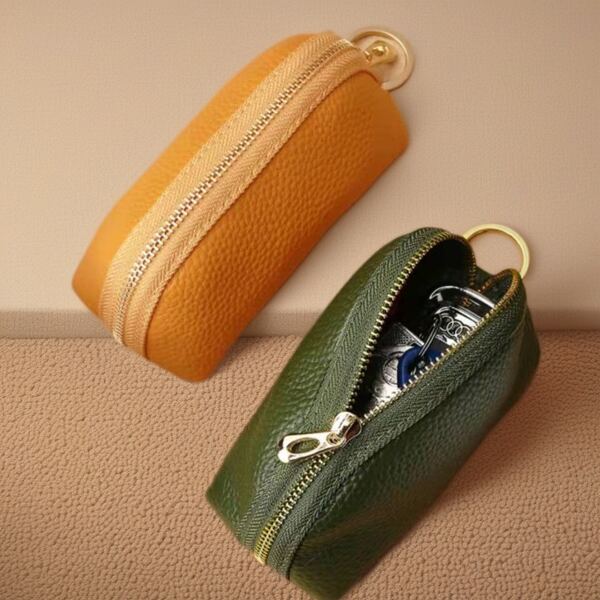 2025 New Fashionable Large Capacity Card Case & Key Holder, Genuine Soft Leather Wallet, Suitable For Car Key, PU Leather Purse