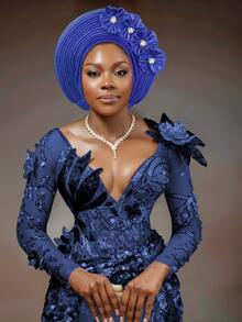 1 件女士纯色多层装饰发带，适合婚礼、聚会和节日礼物