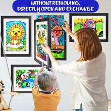1/2pcs A4 Kids Artwork Frame Wood Paint Frames Changeable With Acrylic Front Opening Holds 150 Pictures, Art Frames For Kids Artwork With Mat Or Without Mat, Natural , Back To School Gifts