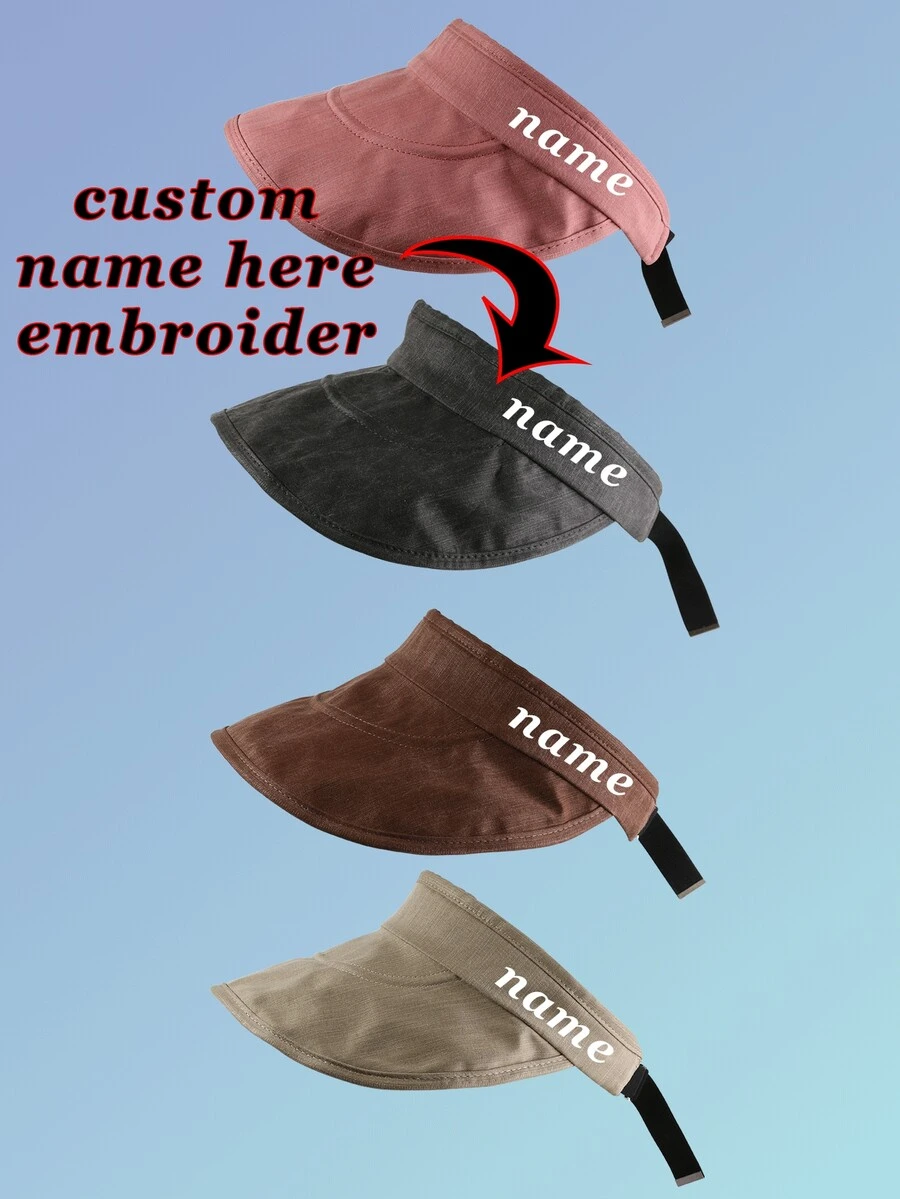 1PC,Unisex Custom Visor Hat Personalized Sun Visor Cap, Custom Business Logo Visor Hat, Unisex Adult Tennis Visors, Put Your Text Or Design Logo Hats - Multicolor - View 1