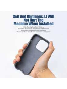 1pc Luxury Liquid Silicone Phone Case Compatible With Apple Phone 17 Air 16e 11 13 12 14 15 Pro Max Cases Phone 16 Pro Max Shockproof Protective Cover - Grey - View 7