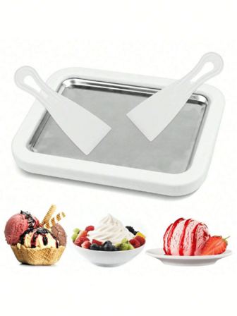 1 件冰淇淋机，带 2 个刮刀，DIY 冰淇淋碗，冰淇淋机，冰沙，冷冻酸奶，意大利冰淇淋机，返校礼物