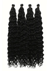 Tóc bện sóng biển mềm màu đen 20/22/30 inch, tóc nối xoắn xoắn màu đen, tóc bện xoăn, 4 gói, tóc bện sóng nước dài gợn sóng cho phụ nữ, tóc bện móc tổng hợp, sử dụng trong lễ hội âm nhạc Carnival, lễ hội Giáng sinh, năm mới - màu đen - Xem 15