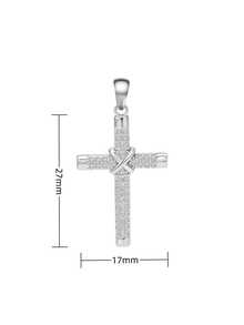 1pc Fashionable Cubic Zirconia Cross Pendant, Suitable For Daily Wear - White - View 4