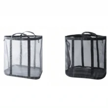 1 件大容量透明洗衣篮，可折叠脏衣服收纳篮，家用、厨房、清洁用品洗衣篮、洗衣篮、浴室收纳篮、篮子、收纳篮、可折叠洗衣篮 - 彩色 - 查看 13