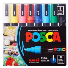 Set de marcadores acrílicos UNI Feutre, nuevo empaque, PC-1M, PC-3M, PC-5M, bolígrafo para póster publicitario POP, dibujo, manualidades de arte para estudiantes, útiles escolares