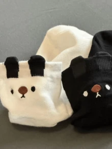 2/4 Pairs Women 3D Rabbit Mesh Breathable Ankle Socks, Suitable For Summer Wear - Multicolor - View 5