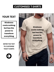 Koszulka męska w rozmiarze plus size (do 6XL): Koszulka z tekstem/zdjęciem - połączenie dużej ramki i dużego personalizowanego nadruku, zróżnicowany wybór czcionek i kolorów, odpowiednia na różne festiwale/rocznice/urodziny/zwierzęta/personalizacja dla par - Morela - Zobacz 1