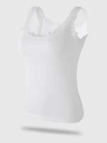 6 PCS Lacy Tank Tops For Women,Seamless And Breathable, With A Crew Neck Vest - Multicolor - View 10