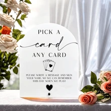 Please Sign Our Guest Book Sign For Wedding Playing Cards Guest Book Sign Wedding Signs, Acrylic Wedding Sign Pick A Card Sign For Wedding Ceremony, Modern Calligraphy Arch Acrylic Table Top Sign For Wedding Reception And Event Party Table