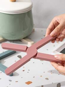 1 pièce Tapis de table en silicone résistant à la chaleur, pliable, antidérapant. Sous-plat, dessous de plat, dessous de verre pour la cuisine