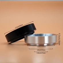 1 pieza Portafiltro/Soporte de extracción de espresso, herramienta de café, sin fondo, acero inoxidable 304, 3 pestillos, diámetro del tazón de molido de 51mm, mango de madera de palisandro natural, anillo magnético de polvo plateado de 51mm para evitar derrames de polvo, de vuelta al colegio