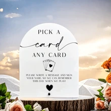 Please Sign Our Guest Book Sign For Wedding Playing Cards Guest Book Sign Wedding Signs, Acrylic Wedding Sign Pick A Card Sign For Wedding Ceremony, Modern Calligraphy Arch Acrylic Table Top Sign For Wedding Reception And Event Party Table