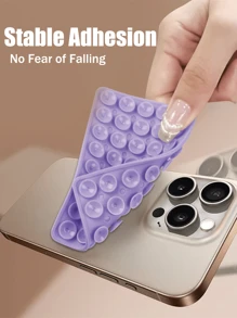 1 poignée adhésive double face en silicone pour téléphone, support à ventouse, poignée mains libres pour selfies et vidéos, support mural, support voiture, pour la maison, le bureau, la salle de bain, la cuisine, facile à nettoyer, sans traces, doux au toucher, accessoire réutilisable
