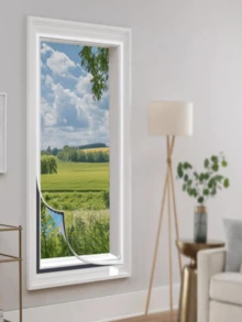 Tela mosquiteira eficiente Four Seasons, branca, fácil de instalar, adequada para ventilação de janelas no verão, prevenção eficaz contra insetos e poeira em salas de estar, banheiros, quartos e salas de jantar, estilo comum. Instalação manual "faça você mesmo" é simples. Uso diário em casa para evitar invasão de mosquitos. Fácil de desmontar.