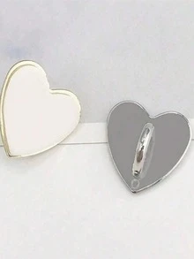2pcs DIY Heart-Shaped Carabiner Phone Straps - Silver - View 4