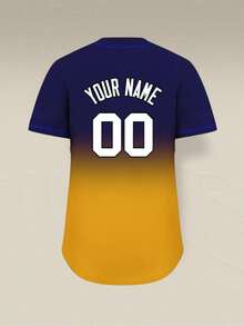 Custom Baseball Jersey Youth Personalized Softball Shirt Men Team Uniforms For Men Women - Yellow - View 3