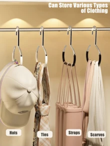 1/2/4pcs Multi-Functional Circular Hook Hanger, Storage Rack, Wardrobe Accessory, Space-Saving, Versatile, Wardrobe Organizer for Hats, Scarves, Ties, Belts, Bras, and More - 彩色 - 查看 11