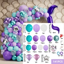 159pcs, Under The Sea Mermaid Balloon Garland Kit - Perfect For Birthday Parties, Photo Props, And Indoor Decorations Summer Mermaid Princess Deep Sea Theme,Christmas