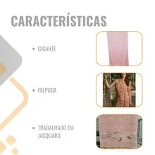 Toalha Banho Banhão Gigante Grossa Macia 400 G/m2 - 2Peças - 100% Algodão - Rosê - Visão 7