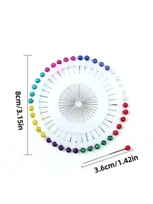 480件/80件定位珠&迷你球头、珍珠定位直针、珍珠球头紧固件、缝纫用品及工具，100件/盒，黑色/白色/彩色可选（1小托盘=40件，1大托盘=12小托盘=480件）