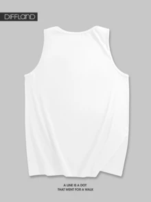 男士 Boston 23 印花无袖运动背心 - 无袖健身背心，印花无袖背心，男士背心，运动服，健身服，运动服装 - 白色 - 查看 4