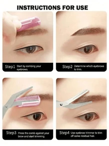 Eyebrow Trimmer Set Stainless Steel Curved Eyebrow Trimmer Comb Eyebrow Trimmer, Suitable For Beginners Of Any Skin Type As A Beauty Tool, Suitable For Both Men And Women As Hair Removal Accessories, Including Shaver Safety Cover, Very Suitable For Decorating And Shaping Perfect Eyebrows, Very Suitable For Travel And Daily Beauty.