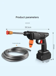 High Pressure Car Wash Water Gun With Quick Connect Nozzle, Stainless Steel Foam Gun, Includes Rechargeable Battery, Red And Black Design, Perfect For Father's Day Or Outdoor Cleaning, High Pressure Washing