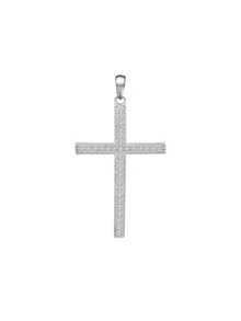 1pc Fashionable Cubic Zirconia Cross Pendant, Suitable For Daily Wear For Women - White - View 3
