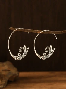 1 paire de boucles d'oreilles à la mode créatives avec motif nuage et vague, convenant pour un port décontracté quotidien des femmes