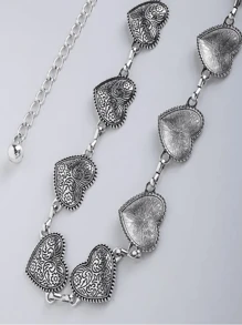 1pc Vintage Heart Design Waist Chain Dress Accessory For Women, Summer