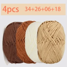 EDCUEBE7 4PCS（200g）袋装钩针纱线，50g X 4 色钩针纱线，钩针动物钩针套件纱线，多色柔软纱线套装，适合初学者/专业人士，节日礼物 - 彩色 - 查看 21